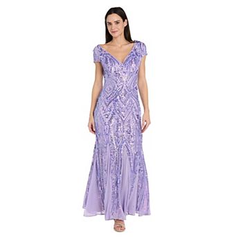 Women's R&M Richards Sequin Godet Mermaid Gown
