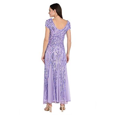 Women's R&M Richards Sequin Godet Mermaid Gown
