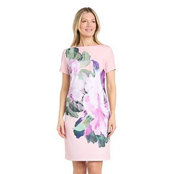 Women's R&M Richards Foil Floral Scuba Sheath Dress
