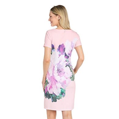 Women's R&M Richards Foil Floral Scuba Sheath Dress