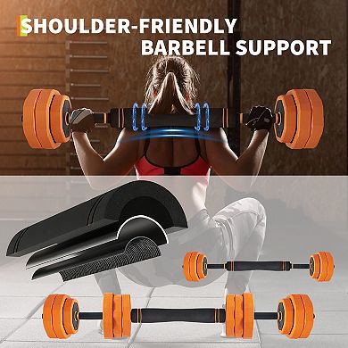 Space Saving 4-in-1 Adjustable Dumbbell Set 66/88LB Convertible to Barbell, Kettlebell & Push Up