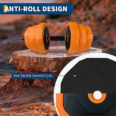 Space Saving 4-in-1 Adjustable Dumbbell Set 66/88LB Convertible to Barbell, Kettlebell & Push Up