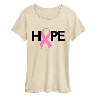 Women's Hope Breast Cancer Ribbon Graphic Tee