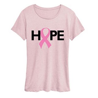 Women's Hope Breast Cancer Ribbon Graphic Tee