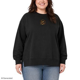 Plus Size The Hunger Games Mockingjay Oversized Fleece Crew Sweatshirt