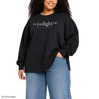 Plus Size The Twilight Saga Oversized Fleece Crew Sweatshirt