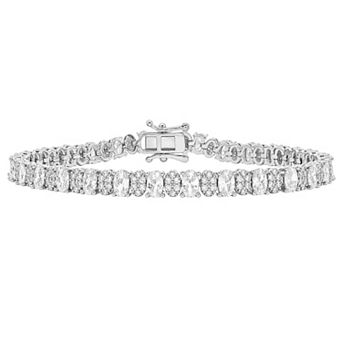 Brilliance Cubic Zirconia Oval Pave Tennis Bracelet