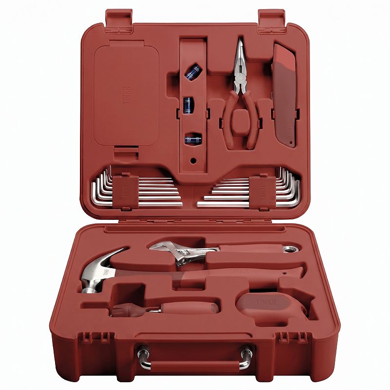 TINKR Full Modern Tool Box and Workstation 9-Piece Set, Brick