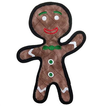 Tuffy Holiday Gingerbread Man Pet Toy