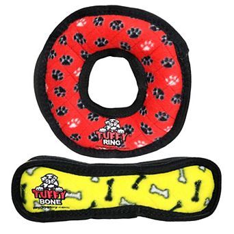 Tuffy Interactive 2-Pack Ring & Bone Pet Toys
