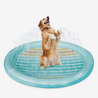 Funsicle Paws & Chill Splash Pad For Pets, with Water Sprinklers, Stripe, Canvas, 40"