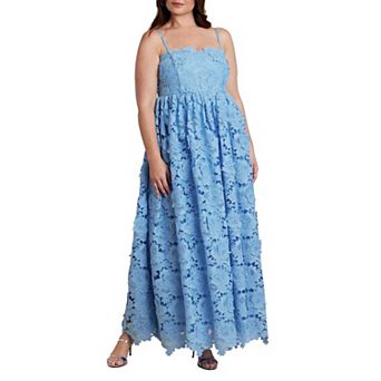 ELOQUII Women's Plus Size Fit And Flare Lace Gown