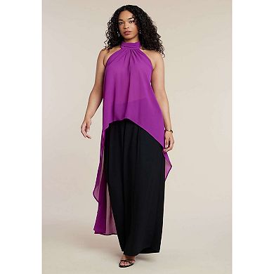ELOQUII Women's Plus Size High-Low Halter Top