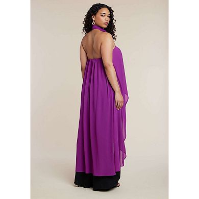 ELOQUII Women's Plus Size High-Low Halter Top
