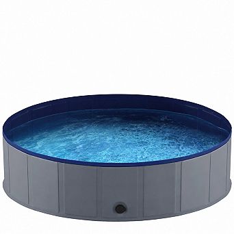 Foldable Dog Pool, Collapsible Hard Plastic Dog Kiddie Swimming Pool, Portable Pet Bath Tub