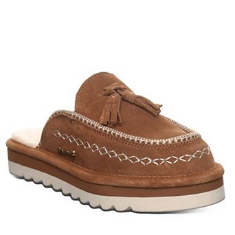Bearpaw Leona Women's Slip-On Suede Slippers With Tassel Detail