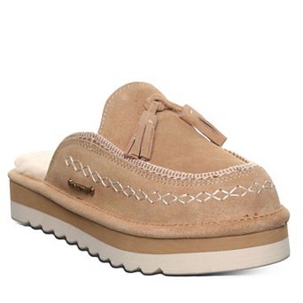 Bearpaw Leona Women's Slip-On Suede Slippers With Tassel Detail