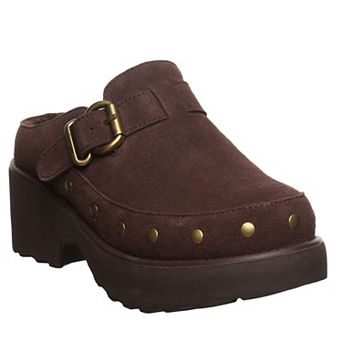 Bearpaw Falyn Women's Suede Clog Slip-On with Buckle Detail