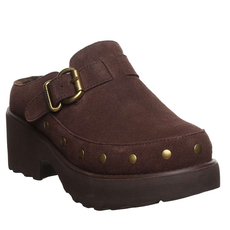 Bearpaw Falyn Women's Suede Clog Slip-On with Buckle Detail