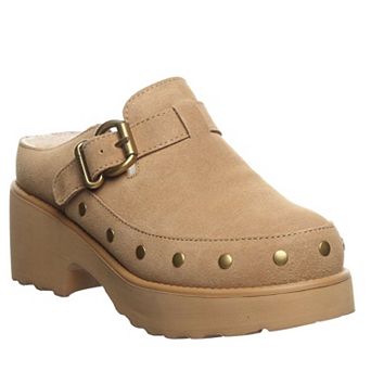 Bearpaw Falyn Women's Suede Clog Slip-On with Buckle Detail