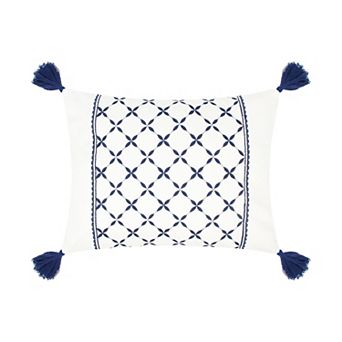 Levtex Home Belvedere Embroidered Tassels Decorative Throw Pillow