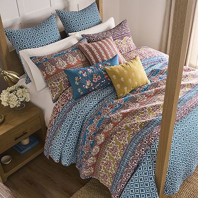 Levtex Home Kirana Embroidered Paisley Decorative Throw Pillow