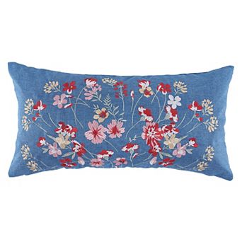 Levtex Home Kirana Embroidered Floral Decorative Throw Pillow
