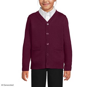 Kids Lands' End Legacy Varsity Cardigan Sweater