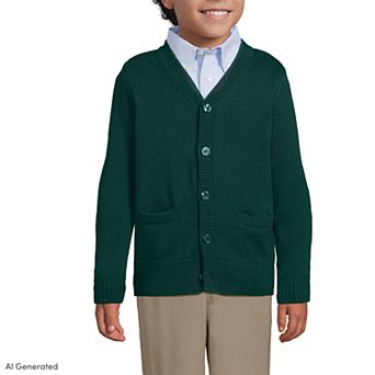 Kids Lands' End Legacy Varsity Cardigan Sweater