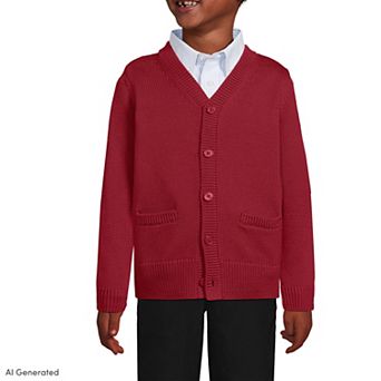 Kids Lands' End Legacy Varsity Cardigan Sweater