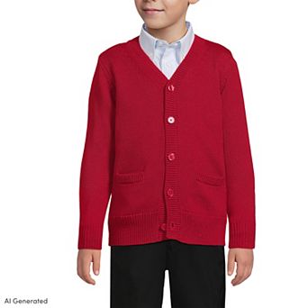 Kids Lands' End Legacy Varsity Cardigan Sweater