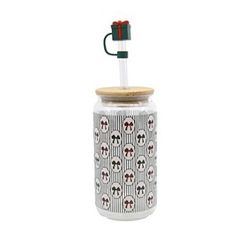 Bow Print Soda Can Cup with Lid and Straw Topper