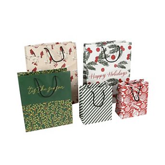 5 pc Holiday Gift Bag Set