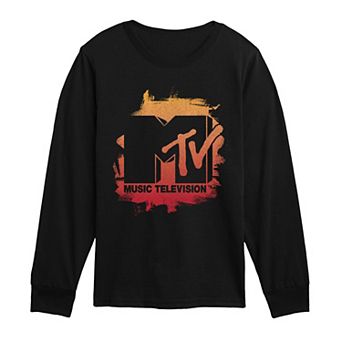 Boys 8-20 MTV Logo Oversized Distressed Long Sleeve Graphic Tee