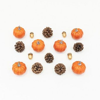 nearly natural Artificial Autumn Harvest Pumpkin & Pinecone Bowl Filler - 2-Pack