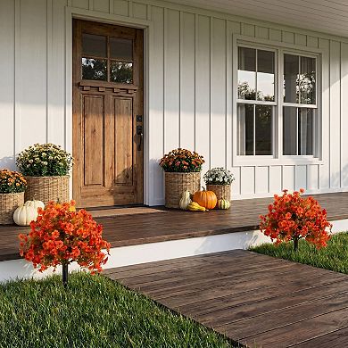 nearly natural 26-Inch UV Resistant Artificial Fall Daisy Bush - Set of 2