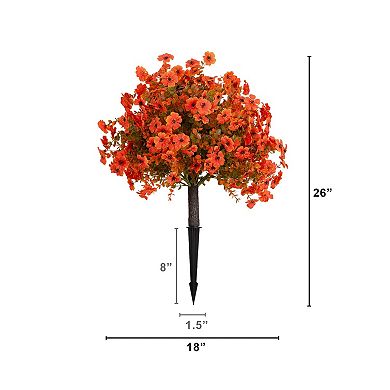 nearly natural 26-Inch UV Resistant Artificial Fall Daisy Bush - Set of 2