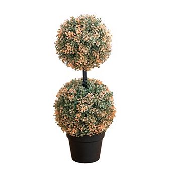 nearly natural 2-ft. UV Resistant Artificial Double Ball Boxwood Topiary Tree