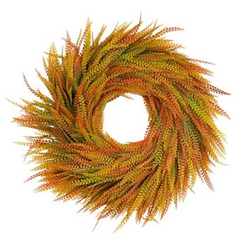nearly natural 28-Inch UV Artificial Fall Wheat Grass Wreath
