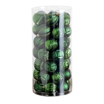 nearly natural 48 pc Green Ball Shatterproof Christmas Ornament Set