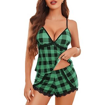 Avidlove Women Modal Lace Trim Cami Top Elastic Waist Short Two Piece Sleep Pajama Set