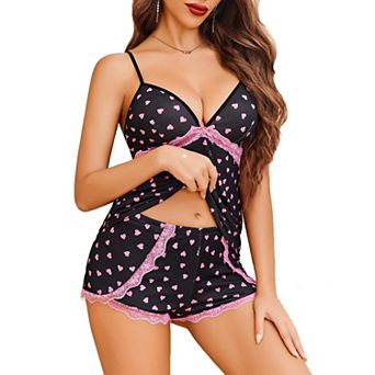 Avidlove Women Modal Lace Trim Cami Top Elastic Waist Short Two Piece Sleep Pajama Set