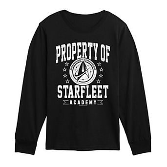 Boys 8-20 Star Trek Property Of Starfleet Academy Long Sleeve Graphic Tee