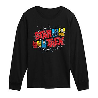 Boys 8-20 Star Trek Retro Comic Graphic Long Sleeve Tee