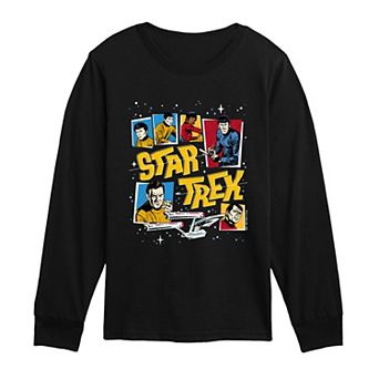 Boys 8-20 Star Trek Retro Comic Long Sleeve Graphic Tee