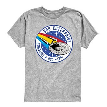 Boys 8-20 Star Trek U.S.S. Enterprise Starfleet NCC-1701 Patch Short Sleeve Graphic Tee