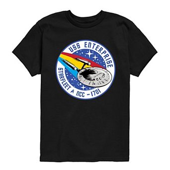 Boys 8-20 Star Trek U.S.S. Enterprise Starfleet NCC-1701 Patch Short Sleeve Graphic Tee