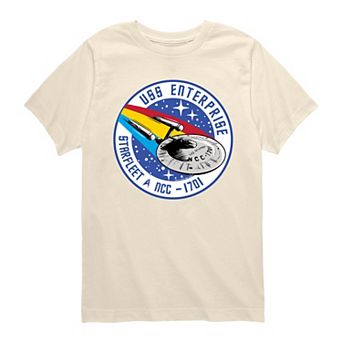 Boys 8-20 Star Trek U.S.S. Enterprise Starfleet NCC-1701 Patch Short Sleeve Graphic Tee