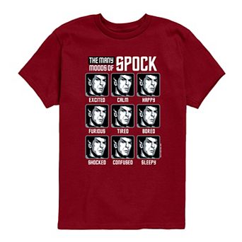 Boys 8-20 Star Trek "The Many Moods Of Spock" Short Sleeve Graphic Tee