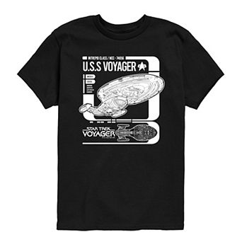 Boys 8-20 Star Trek U.S.S. Voyager Schematic Short Sleeve Graphic Tee